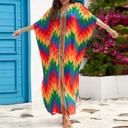 2024年马尔代夫旅游气质显瘦度假风连衣裙女大码海边沙滩长裙