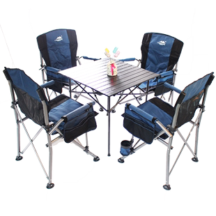 户外折叠桌椅套装便携式沙滩折叠椅子铝合金桌子组合野营野餐桌椅