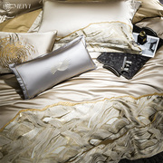 美谊家纺欧式高精密床上四件套长绒棉裸睡床单被套高级感轻奢床品