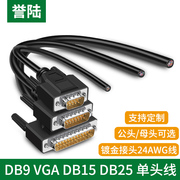 232串口DB9线VGA线DB15数据线DB25单头端子线单公母头屏蔽数据线