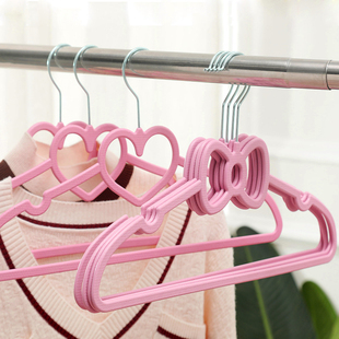 粉色衣橱少女心学生衣架，创意宿舍爱心蝴蝶结，塑料防滑干湿两用衣撑