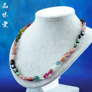 绝版中古日本天然翡翠碧玺，宝石水晶随型项链，首饰复古个性精美收藏