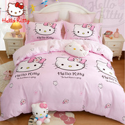 hellokitty猫儿童纯棉，全棉四件套床单，被套床上用品公主三件套女孩