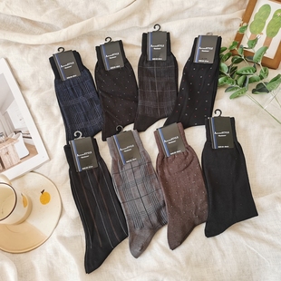 外贸出口日本的男士丝光棉袜子，高筒夏天薄款防臭日系潮流吸汗中筒
