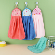 厨房擦手巾挂式可爱毛巾抹布可吸水家用卫生间加厚手布手帕珊瑚绒