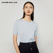 曼德诗纯色毛衫女款2025夏季新款内搭短袖毛衣柔软纱线针织打底衫