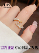 奥特莱斯国际大牌18k金珍珠微镶戒指女小香风设计高级感指环百搭