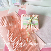 ins风 蜜桃粉镂空蜂窝纸可拉伸出卡打包礼物包装防震填充包装用纸