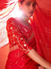 2024夏大红色雪纺刺绣民族，风印度纱丽结婚节日聚会气质显瘦裹裙