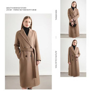 米色呢子外套女秋冬高级感韩版羊绒大衣女2023黑色高端设计感