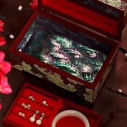 锦贝传说螺钿漆器首饰收纳盒木质欧式公主结婚礼物带锁饰品珠