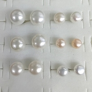 海南三亚天然淡水扁圆强光，珍珠耳钉10-11mm大珍珠s925纯银针耳环