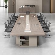 会议桌椅组合加厚板式长条桌简约现代长方形大型办公室家具洽谈桌