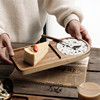 日式实木托盘放水杯的盘子复古面包，点心甜品收纳创意摆盘料理盘小