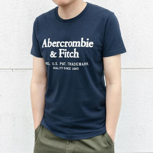 断码 Abercrombie Fitch 男AF夏刺绣印花字母小鹿圆领短袖T恤