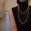 多种戴法长款珍珠项链正圆，强光施家珍珠毛衣，链轻奢高级感叠法式