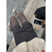 西装短裤女秋冬季加厚外穿靴裤时尚宽松直筒显瘦休闲阔腿裤