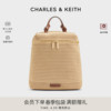 charles&keith24夏ck2-60782354编织镂空大容量，拉链双肩背包