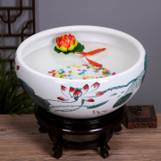 专用盆花盆碗莲睡莲养的种塑料，缸碗玻璃器皿大号水培鱼缸陶瓷创意