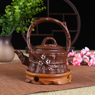宜兴紫砂壶功夫茶具全纯手工家用泡茶壶朱泥紫砂茶壶花茶壶