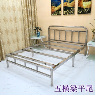 304不锈钢床 1.q5米1.8米加厚不锈钢单双人床欧式现代简约平
