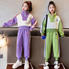 女童秋装套装2023洋气时髦儿童春秋长袖运动服两件套大童女装