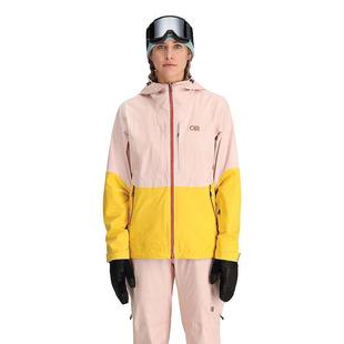 Outdoor Research女子冲锋衣Carbide拼色连帽防风保暖滑雪服外套