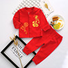 婴幼儿唐装秋款百天满月服一周岁红色抓周礼服男女宝宝中国风套装