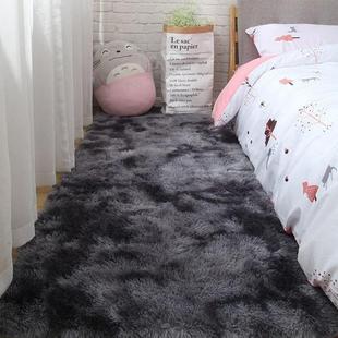 家用北欧扎染丝毛地毯跨境简约客厅地垫卧室毛绒床边垫子脚垫