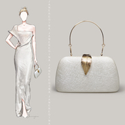 配旗袍晚宴包白色(包白色，)精致独特小包包，女手拿手包高端晚礼服手提包