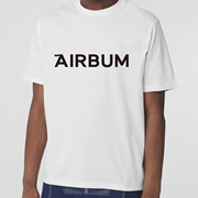 品牌周边airbum纯棉青年，休闲夏季宽松圆领，短袖白色字母t恤