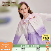pawinpaw卡通小熊童装2024年夏季女童儿童，时尚百搭牛仔外套