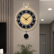 时钟挂钟客厅，创意网红装饰挂表时尚，免打孔家用2023钟表