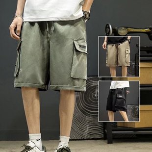 送人工装短裤男韩版潮流夏季五分裤宽松休闲裤，男大码创意实用