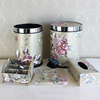 银色花欧式家用垃圾桶时尚创意厨房卫生间垃圾桶客厅脚踏有盖筒