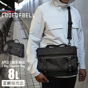 日本codeofbell男款，潮流黑色大容量，电脑防水单肩斜挎包