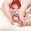 莫桑石钻戒(石钻戒)女经典，六爪戒指925纯银镀18k白金铂金钻戒结婚求婚