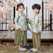 儿童汉服男童唐装套装女童宝宝三月三中国风古装男孩少数民族服装