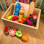 木制磁性过家家切切看男孩女孩，仿真水果蔬菜，玩具23456岁礼物玩具