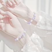 独角兽天然紫水晶手链女生夏纯银轻奢小众设计感闺蜜一对情人节礼