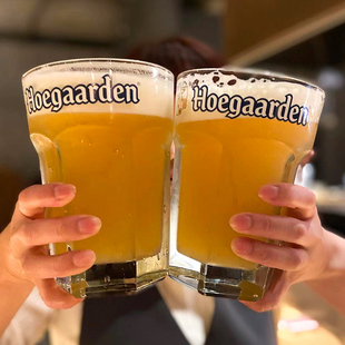 比利时福佳白啤酒杯玻璃，超大容量精酿扎啤杯，网红商用六角大号杯子