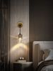 卧室壁灯全铜床头灯设计师现代简约轻奢客厅，背景墙个性水晶吊线灯