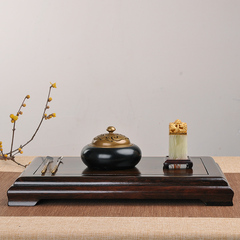 红木工艺品茶具摆件置物方形盆景