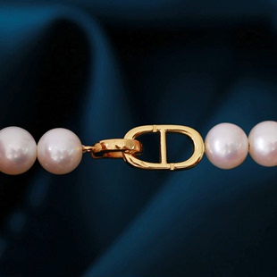 s925纯银时尚珍珠猪鼻孔项链手链，毛衣链手工diy制作串珠饰品银扣