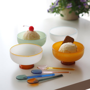 日本amabro日式彩色微波炉，耐热玻璃碗甜品，沙拉碗汤碗冰淇淋刨冰碗