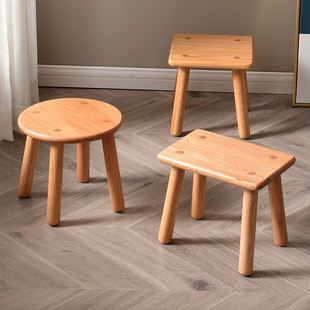 实木小凳子板凳家用矮凳创意木脚凳木头小木凳儿童圆小木方凳子