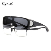cyxus近视专用墨镜翻盖夜视骑行驾车男偏光防紫外线太阳镜套镜女