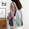 弘娜艺术抽象调色帆布包女单肩白领日系文艺大容量北欧背包包H