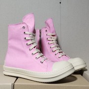 欧美广州厂货男士高帮粉色帆布鞋，学生拉链情侣，款潮流板鞋女鞋