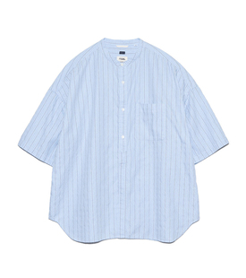 NANAMICA 24ss Dobby stripe shirts 竖条纹短袖立领衬衫